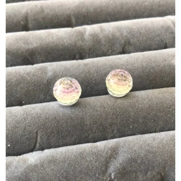 FMC Sterling Silver 925 Stud Earrings w Crystallized Ball Swarovski Elements - Picture 4 of 16